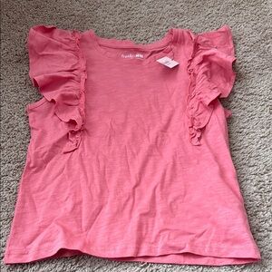Franki Pink Ruffle girls  size 10 short Sleeve Top